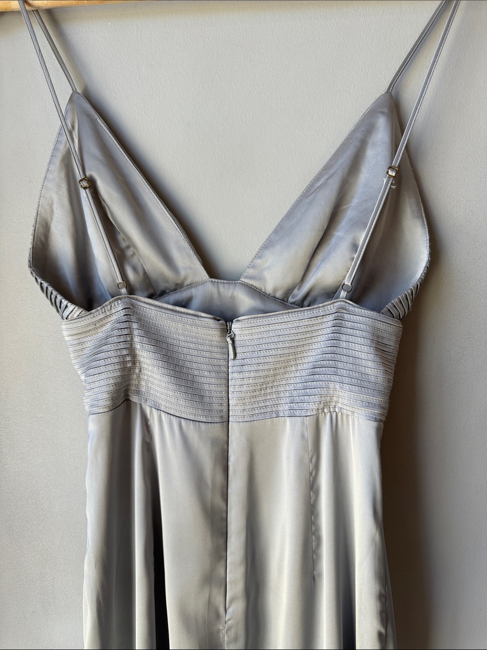 House Of CB Grey Satin Pin Tuck Dress - Picture 10 of 10